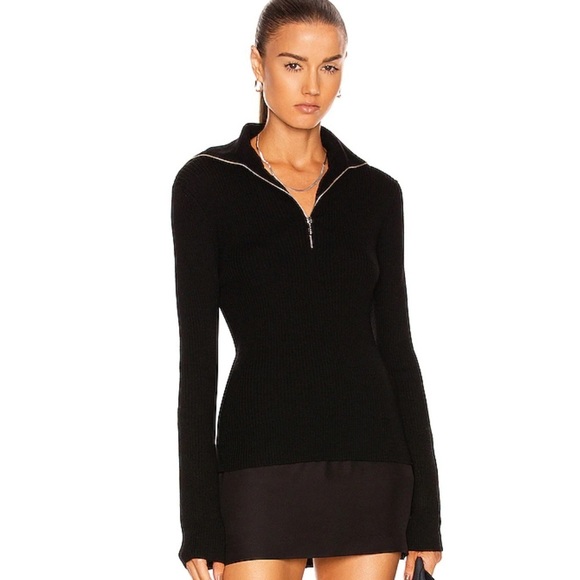 Jil Sander Sweaters - JIL SANDER Half Zip Sweater BLACK | 36 Small NWOT